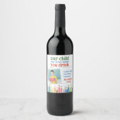 Funny Teacher Gift Wine Bottle Label  Wijn Etiket (Voorkant)