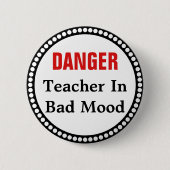 Funny Teacher in Bad Mood Ronde Button 5,7 Cm (Voorkant)