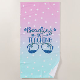 Funny Teacher Pastel Blue Pink Ombre Waterverf Strandlaken