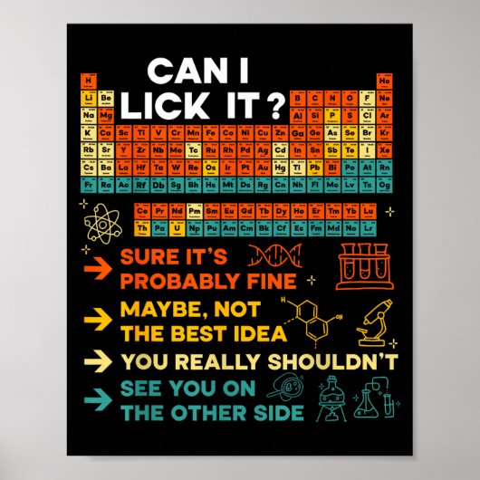 Funny Teacher Student Science Can I Lick It Period Poster (Voorkant)