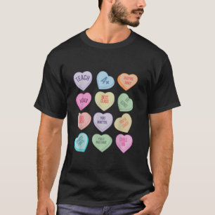 Funny Teacher Valentijnsdag Teach Heart Snoep Lon T-shirt
