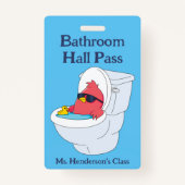 Funny Teachers School Bathroom Hall Pass Badge (Achterkant)
