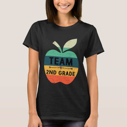 Funny Team 2nd Grade Apple Back To School Kids Tea T-shirt (Voorkant)
