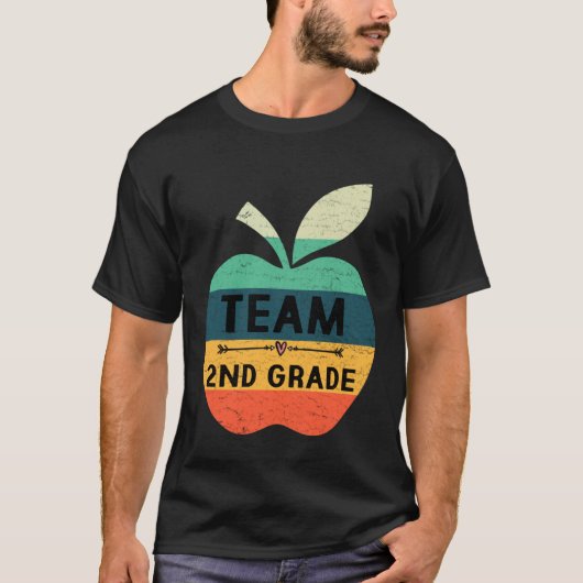 Funny Team 2nd Grade Apple Back To School Kids Tea T-shirt (Voorkant)