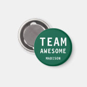 Funny Team Awesome Green Personalized Name Magneet (Voorkant / Achterkant)