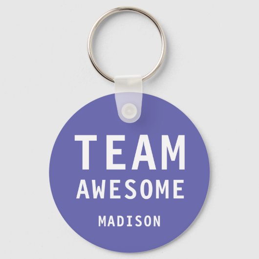 Funny Team Awesome Purple Personalized Name Sleutelhanger (Voorkant)