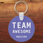 Funny Team Awesome Purple Personalized Name Sleutelhanger (Achterkant)