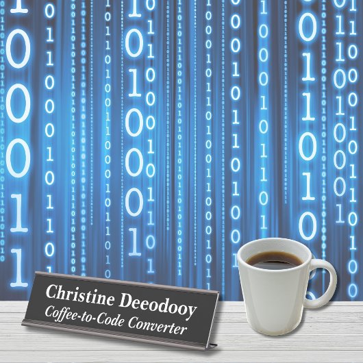 Funny Tech Coffee-to-Code Converter Black Bureau Naambordje