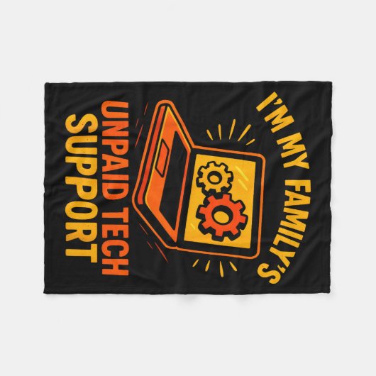 Funny Tech Guy Suprt Computer Geek Nerd Engineer G Fleece Deken (Voorkant (Horizontaal))