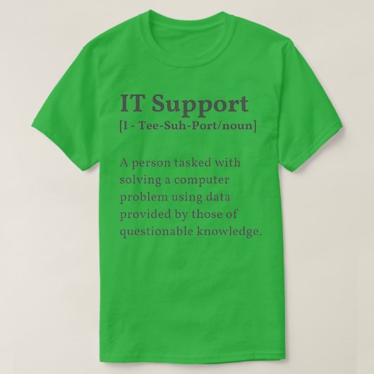 Funny Tech IT Support Computer IT Support dictiona T-shirt (Design voorkant)