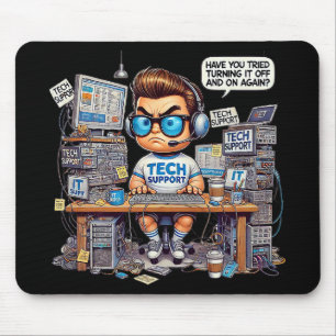 Funny Tech Support Cartoon Muismat