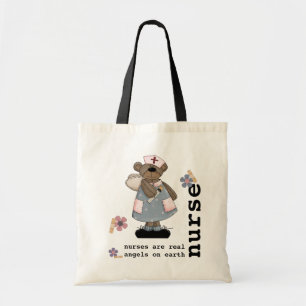 Funny Teddy Bear Nurse design Canvas tassen