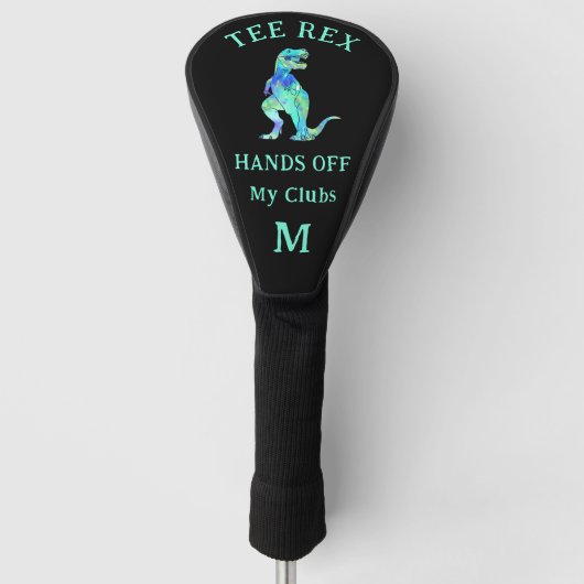 Funny Tee Rex Dinosaur Joke Custom Monogram Golfheadcover (Voorkant)