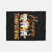 Funny Teeth Thanksgiving Dentist Turkey Dental Squ Fleece Deken (Voorkant (Horizontaal))