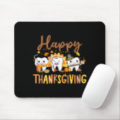 Funny Teeth Thanksgiving Dentist Turkey Dental Squ Muismat (Met muis)