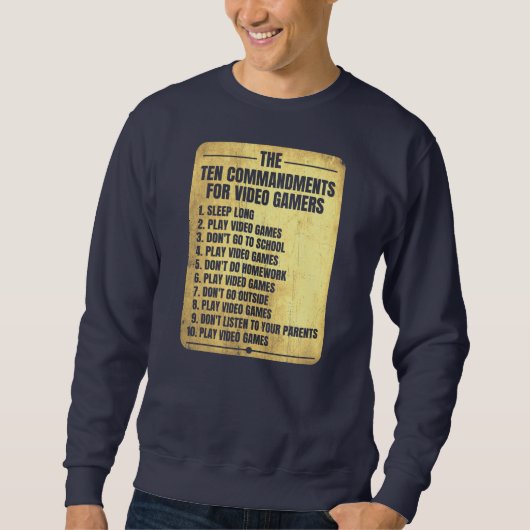 Funny Ten Commandments For Video Gamers Boys Trui (Voorkant)