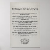 Funny Ten Commandments of Spice Kitchen Wall Art Poster (Voorkant)