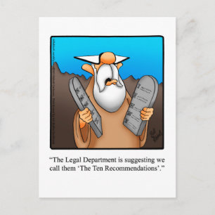 Funny "Ten Recommandations" Carte postale Humour