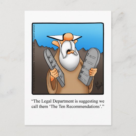 Funny "Ten Recommandations" Carte postale Humour (Devant)