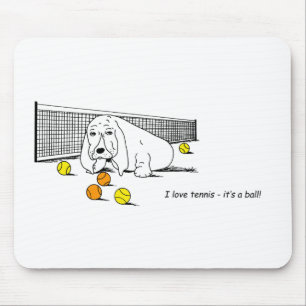Funny Tennis die Basset Hound-Muismat speelt Muismat