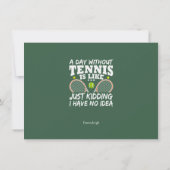 Funny Tennis Hartelijk dank Notitiekaartje (Achterkant)