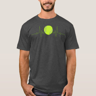 Funny Tennis Heartbeat Art voor Tennis Player Mann T-shirt