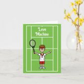 Funny Tennis Love Machine Carte de voeux (Fleur jaune)