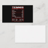 Funny Tennis Nutrition Facts Women Mannen Visitekaartje (Voorkant / Achterkant)