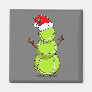 Funny Tennis Player Snowman Christmas Gift Magneet