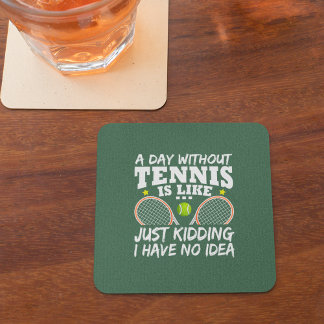 Funny Tennis Quote Typografie Vierkante Kartonnen Onderzetter