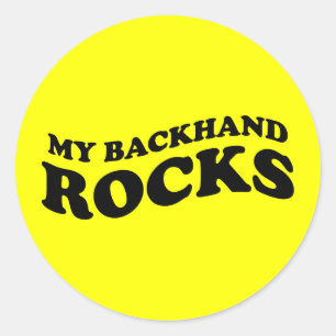 Funny Tennis Sticker Gift: Mijn backhand rocks