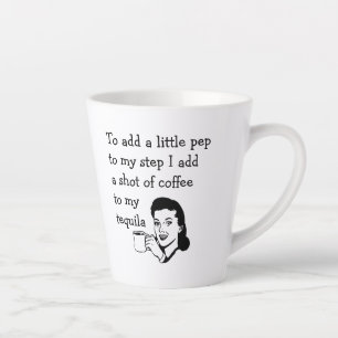 Funny Tequila Coffee Quote Retro Art Latte Mok