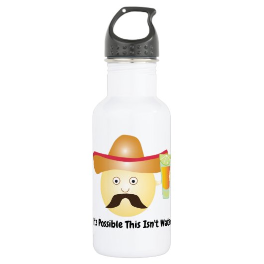 Funny Tequila Emoji Water Bottle Waterfles (Voorkant)