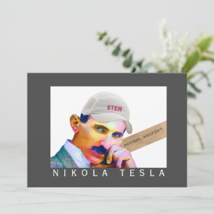 Funny Tesla Portrait Kaart