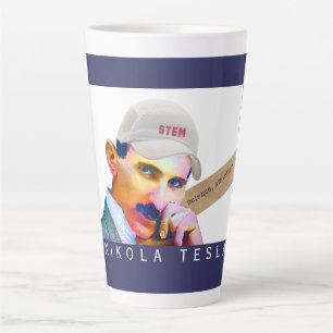 Funny Tesla Portrait Latte Mok