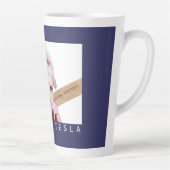 Funny Tesla Portrait Latte Mok (Rechts)