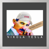Funny Tesla Portrait Poster (Voorkant)