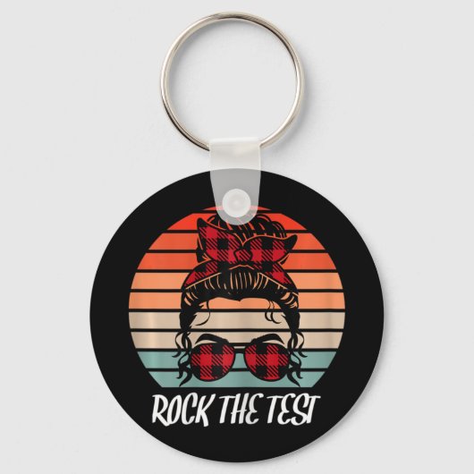 Funny Test Day Rock test Sunset Testing Day Sleutelhanger (Voorkant)