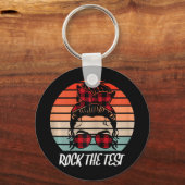 Funny Test Day Rock test Sunset Testing Day Sleutelhanger (Voorkant)