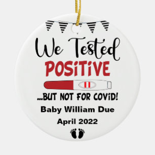 Funny Testing Positive Pregnancy Baby Verwacht Cer Keramisch Ornament