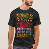 Funny Testing Teacher Rock testtest T T-shirt (Voorkant)