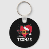 Funny Texas Merry Texmas Christmas State Santa Hat Sleutelhanger (Voorkant)
