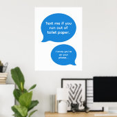 Funny Texting Bathroom Poster (Thuiskantoor)