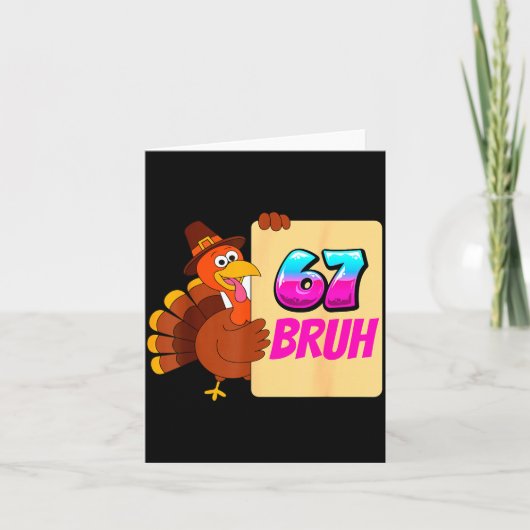 Funny Thanksgiving 67 Baseball Drip Gobble Turkey  Kaart (Voorkant)
