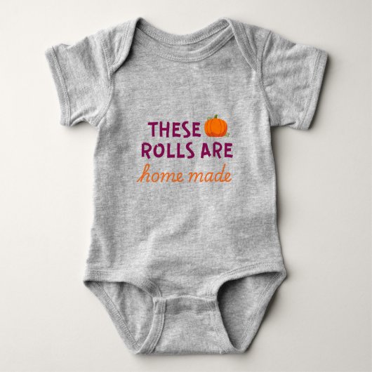 Funny Thanksgiving Baby Bodysuit, Cute Fall Baby Romper (Voorkant)