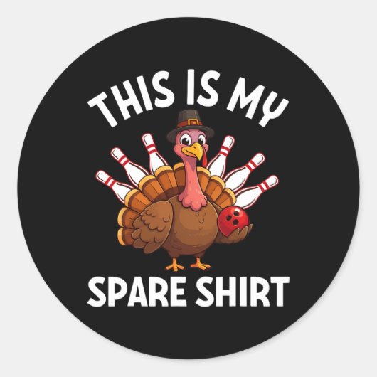 Funny Thanksgiving Bowling Boys Men Women This Is Ronde Sticker (Voorkant)