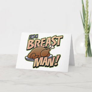 Funny Thanksgiving Breast Man greeting card Feestdagen Kaart