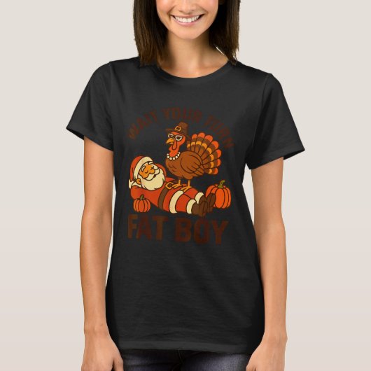 Funny Thanksgiving Christmas Turkey Vs Santa For M T-shirt (Voorkant)