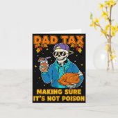 Funny Thanksgiving Dad Tax Skeleton Turkey Day Foo Kaart (Gele Bloem)