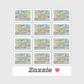 FUNNY THANKSGIVING DAY PARADE TURKEY BALLOON STICKER (Vel)